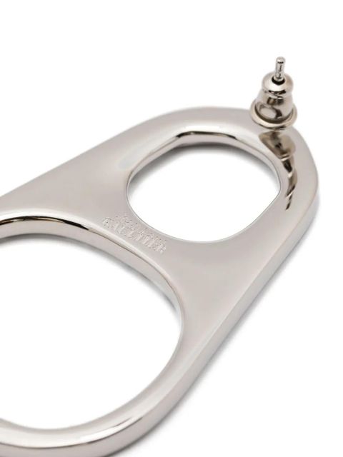 Jean Paul Gaultier tab motif earrings - Silver