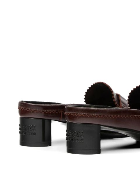 MM6 Maison Margiela swing toe penny leather slippers - Brown