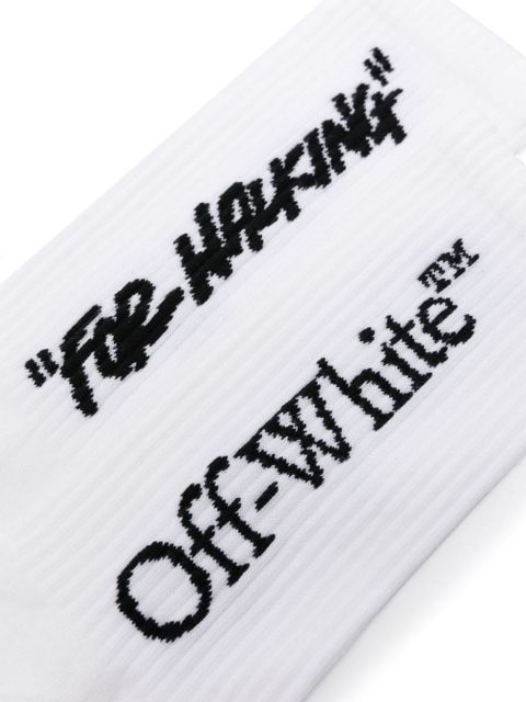Off-White Quote ribbed-knit socks