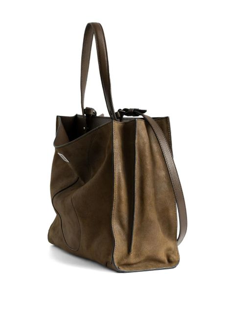 Zadig&Voltaire curved-detail suede tote bag - Brown - zdjęcie produktu nr 2