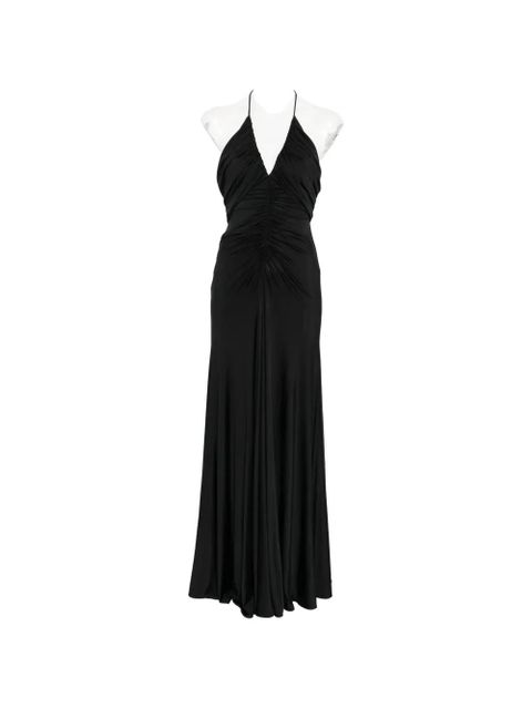 Self-Portrait halter ruched maxi dress - Black - zdjęcie produktu nr 1