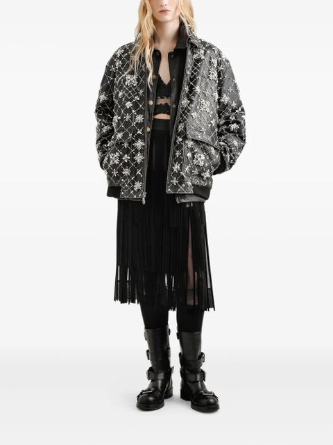 Dolce & Gabbana fringed organza skirt - Black