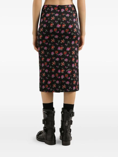 Dolce & Gabbana floral midi skirt - Black