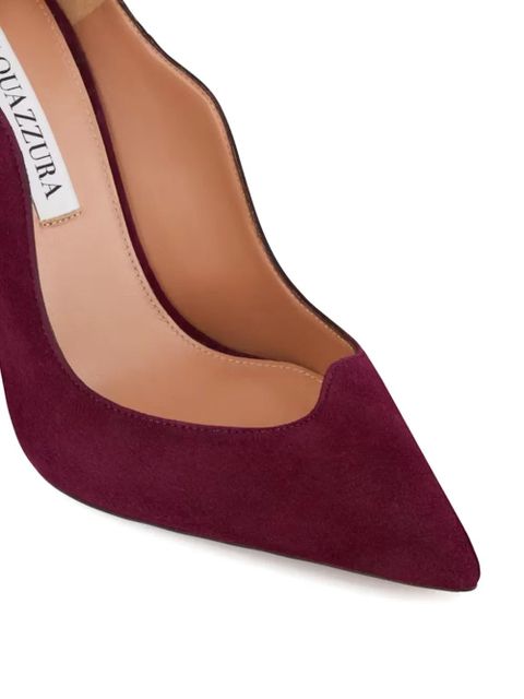 Aquazzura Artiste pointed suede pumps - Red