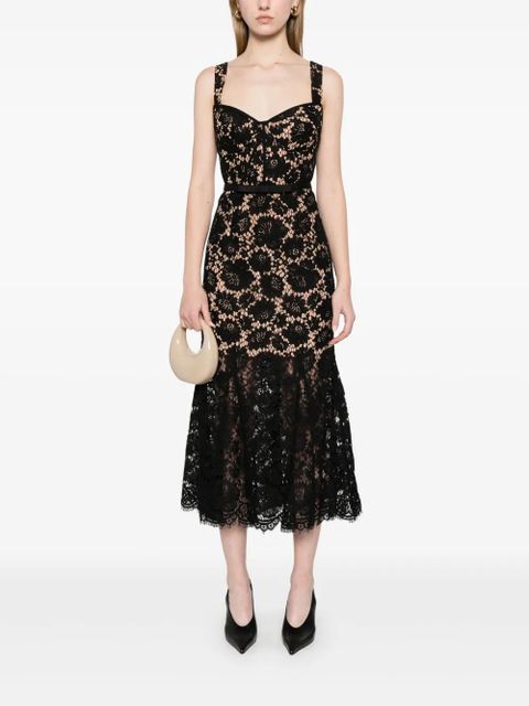 Self-Portrait lace midi dress - Black