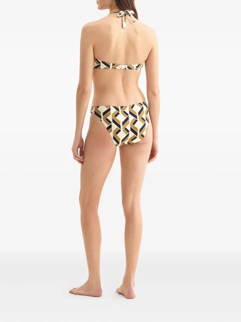 ERES Dimension geometric-print triangle bikini top - White