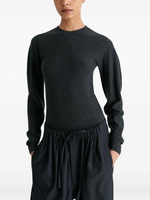 LEMAIRE crew-neck wool top - Blue