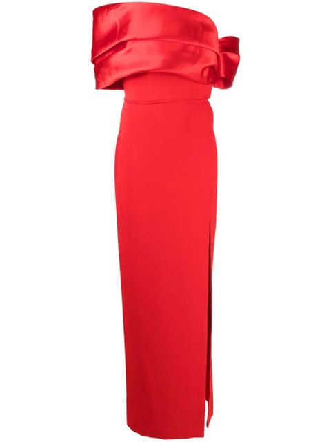 Solace London Alexis off-shoulder gown - Red - zdjęcie produktu nr 1