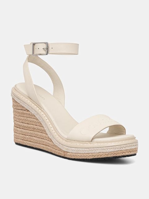 Calvin Klein sandały skórzane WEDGE SANDAL 70 - HE - zdjęcie produktu nr 2