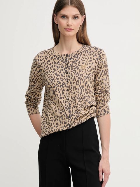 Dkny kardigan damski kolor beżowy lekki DJ5R0648 - zdjęcie produktu nr 1