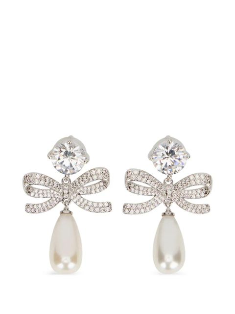 Self-Portrait bow-embellishment earrings - Silver - zdjęcie produktu nr 1