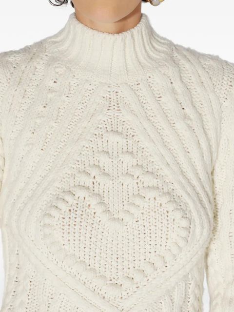 Jean Paul Gaultier Aran knitted long dress - White