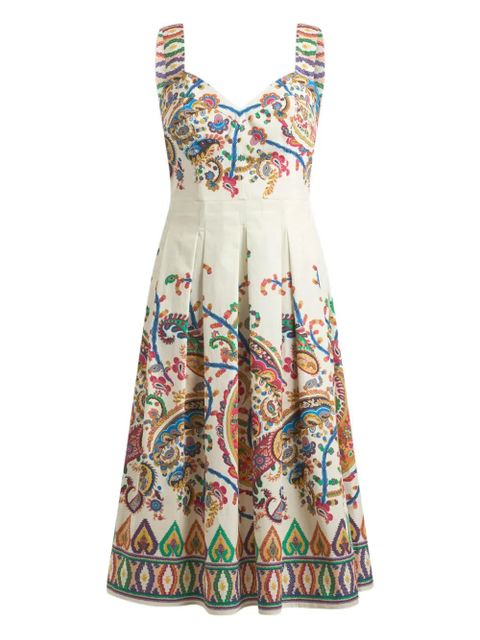ETRO floral paisley-print cotton midi dress - Neutrals - zdjęcie produktu nr 1