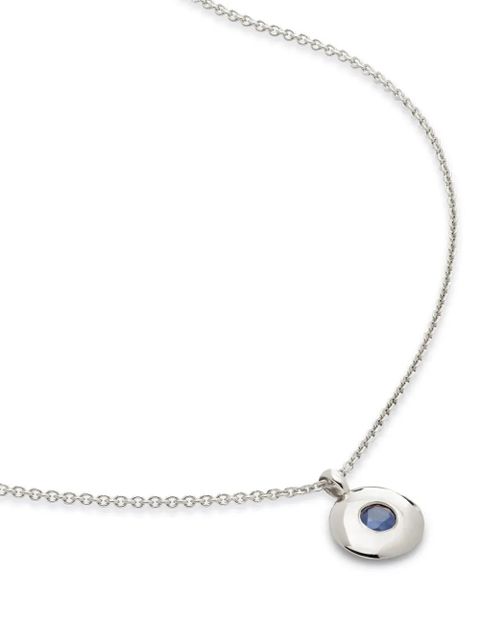 Monica Vinader September sapphire pendant necklace - Silver - zdjęcie produktu nr 1