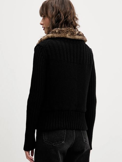 Guess Jeans kardigan z dodatkiem wełny damski kolor czarny W5BR11 Z0561 - zdjęcie produktu nr 2