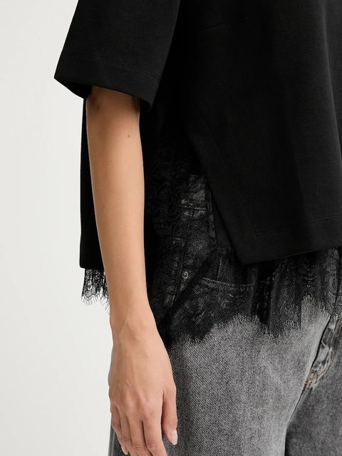 MUNTHE t-shirt bawełniany RACH damski kolor czarny 254101325426