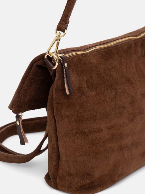 Answear.LAB torebka zamszowa kolor brązowy