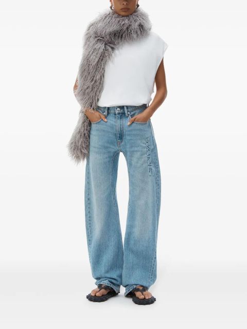 Alexander Wang logo-embossed jeans - Blue - zdjęcie produktu nr 2