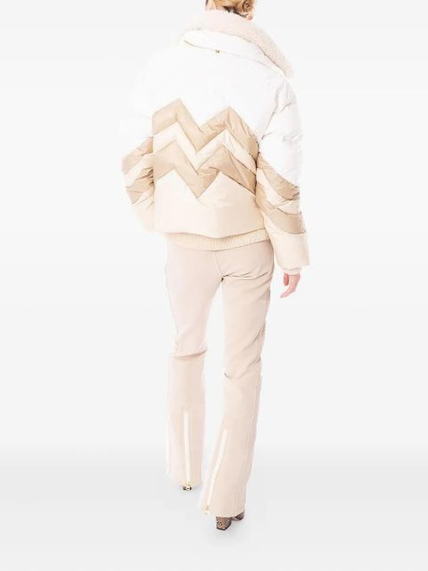 BOGNER Valea chevron-pattern quilted ski jacket - White