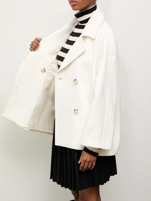 Answear.LAB płaszcz wełniany kolor biały