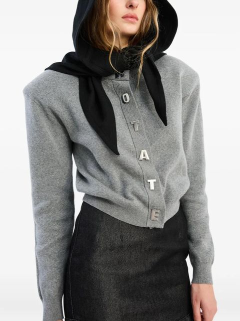 ROTATE BIRGER CHRISTENSEN letter firm knit cardigan - Grey