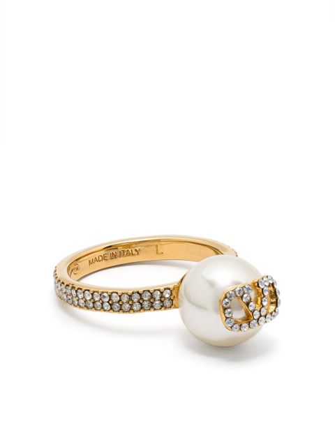 Valentino Garavani VLogo Signature faux-pearl ring - Gold - zdjęcie produktu nr 1