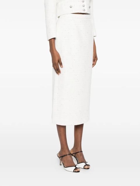 Alessandra Rich sequin-embellished midi skirt - White