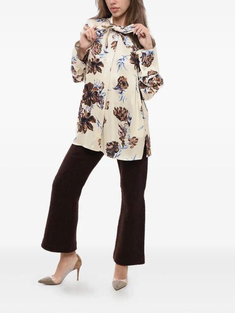 Jil Sander floral self-tie shirt - Neutrals - zdjęcie produktu nr 2