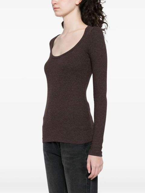 AGOLDE Corey scoop-neck T-shirt - Brown