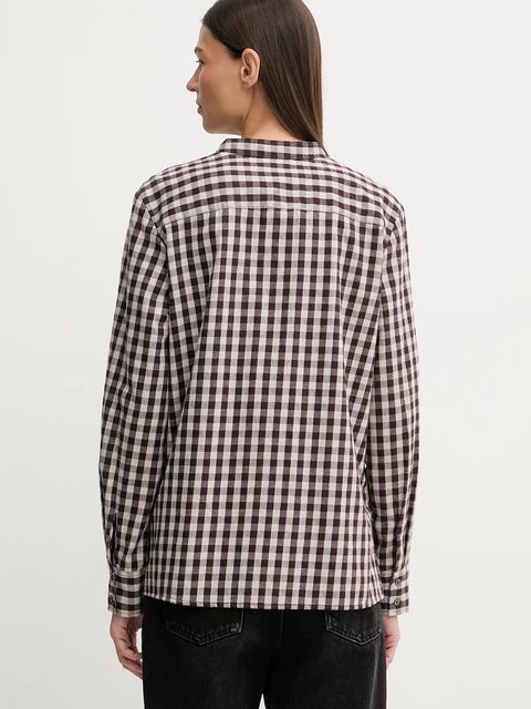 Marc O'Polo koszula bawełniana damska kolor brązowy regular 511111042519