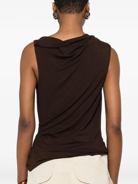 ENTIRE STUDIOS draped sleeveless top - Brown