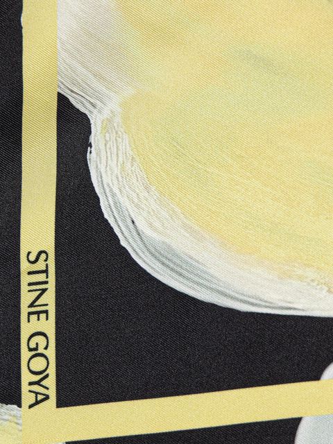 Stine Goya apaszka jedwabna damska kolor żółty wzorzysta SG-PS26-A010-2287 - zdjęcie produktu nr 2