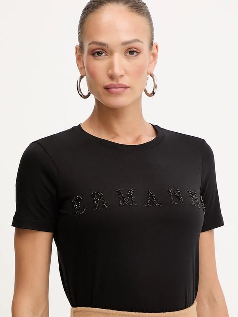 ERMANNO Firenze t-shirt bawełniany damski kolor czarny 57TL012EE2R - zdjęcie produktu nr 1