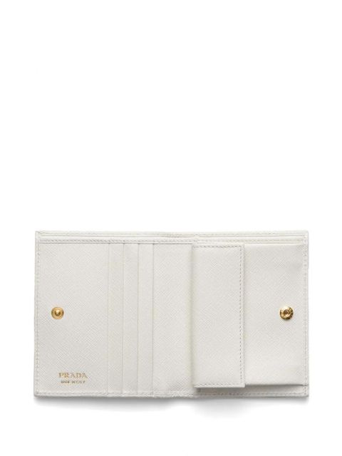 Prada Saffiano-leather bi-fold wallet - White