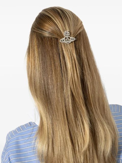 Vivienne Westwood Orb hair clip - White
