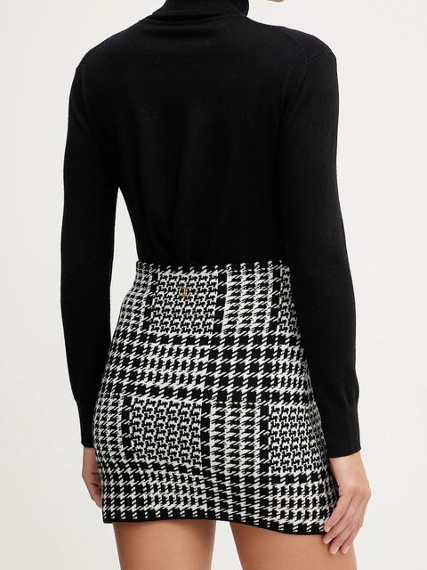 Twinset spódnica z dodatkiem wełny kolor biały mini prosta 252TT3041