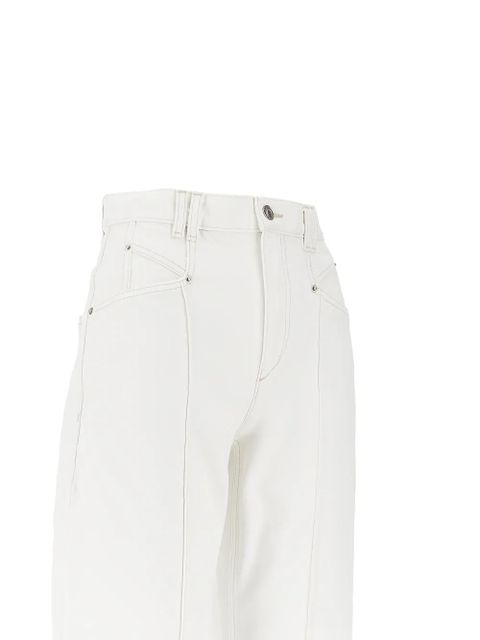 ISABEL MARANT Drolane logo-patch jeans - White