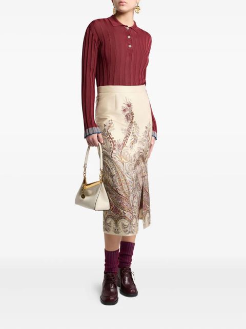 ETRO ribbed polo top - Red - zdjęcie produktu nr 2