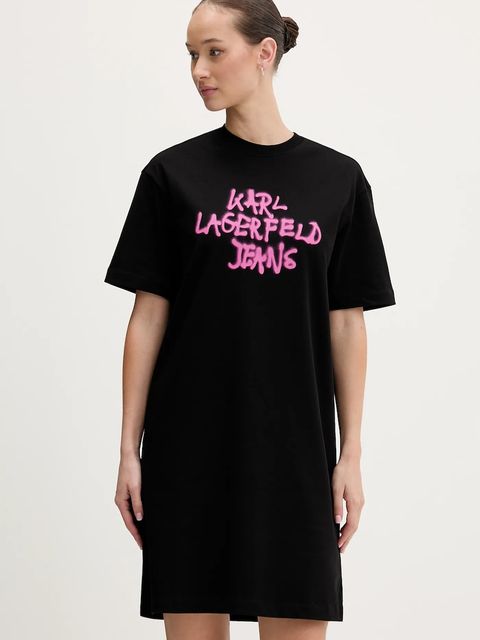 Karl Lagerfeld Jeans sukienka bawełniana kolor czarny mini oversize B1W13043 - zdjęcie produktu nr 1