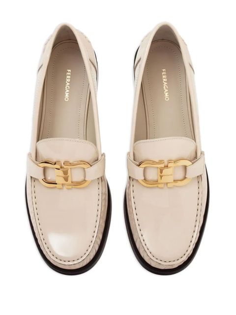 Ferragamo Gancini leather loafers - Neutrals