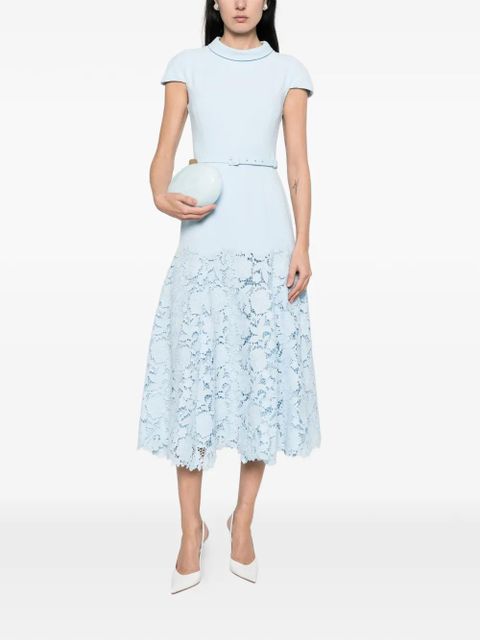 Self-Portrait lace belt midi dress - Blue - zdjęcie produktu nr 2