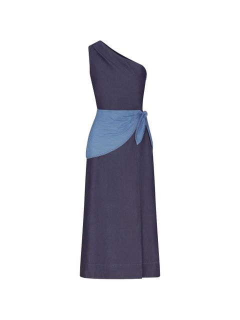 Simon Miller Belem chambray one-shoulder midi dress - Blue - zdjęcie produktu nr 1