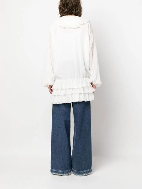 Blumarine fil coupé ruffled blouse - White - zdjęcie produktu nr 2
