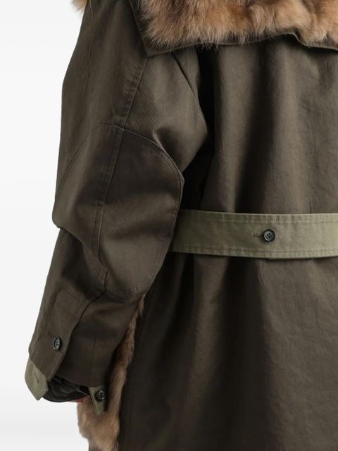 Dolce & Gabbana fur-trimmed coat - Brown