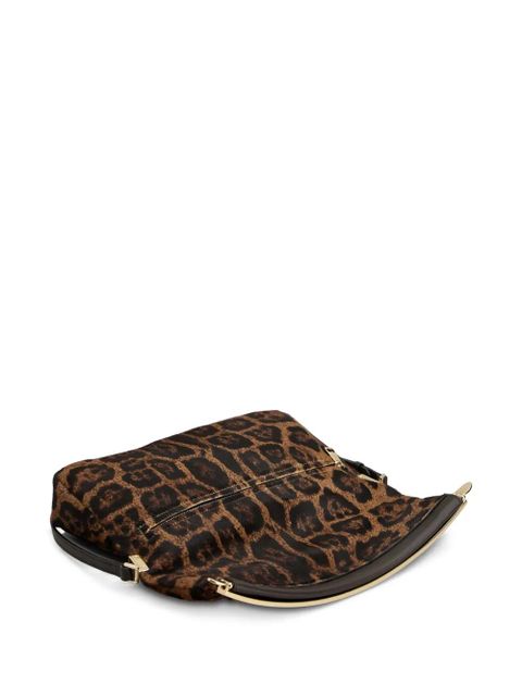 Tod's animal-print cutch bag - Brown