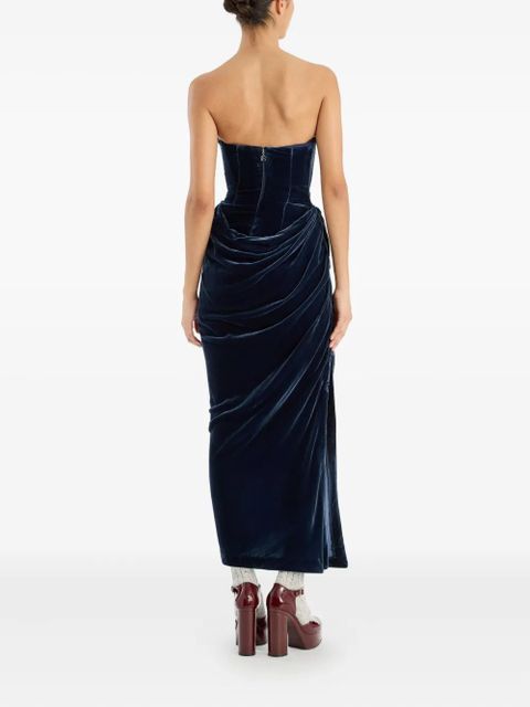 ROTATE BIRGER CHRISTENSEN velvet slit maxi dress - Blue