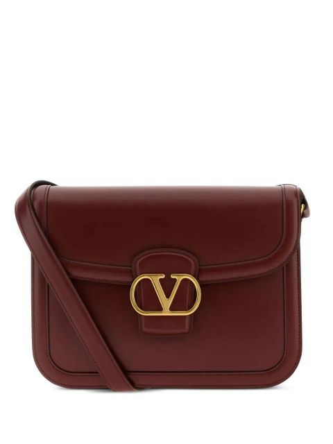 Valentino Garavani V-logo Signature leather shoulder bag - Red - zdjęcie produktu nr 1