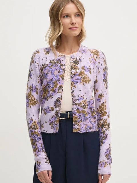 United Colors of Benetton kardigan z domieszką wełny kolor różowy lekki 1HCLD501Q