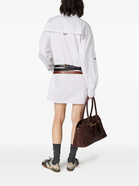 Miu Miu embroidered-logo shirt - White