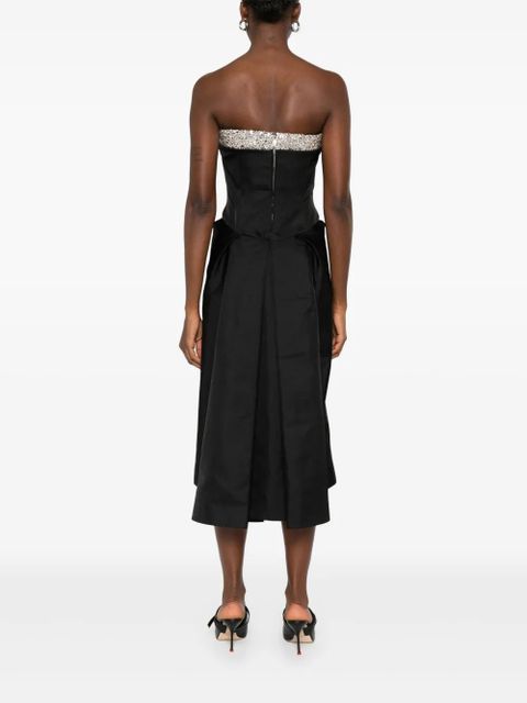 Alexander McQueen crystal-embellished strapless midi dress - Black